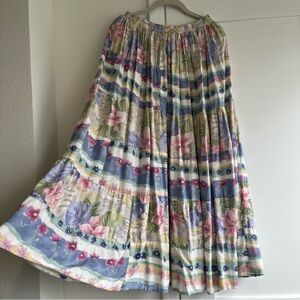 Floral Tiered Maxi Skirt - Pastel Floral